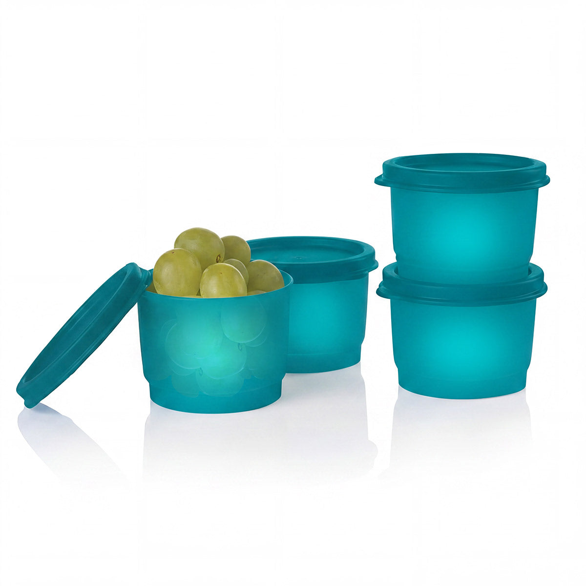 Tupperware? Snack Cups | Stackable Liquid-Tight Containers | 4 Oz / 120 Ml | Set of 4