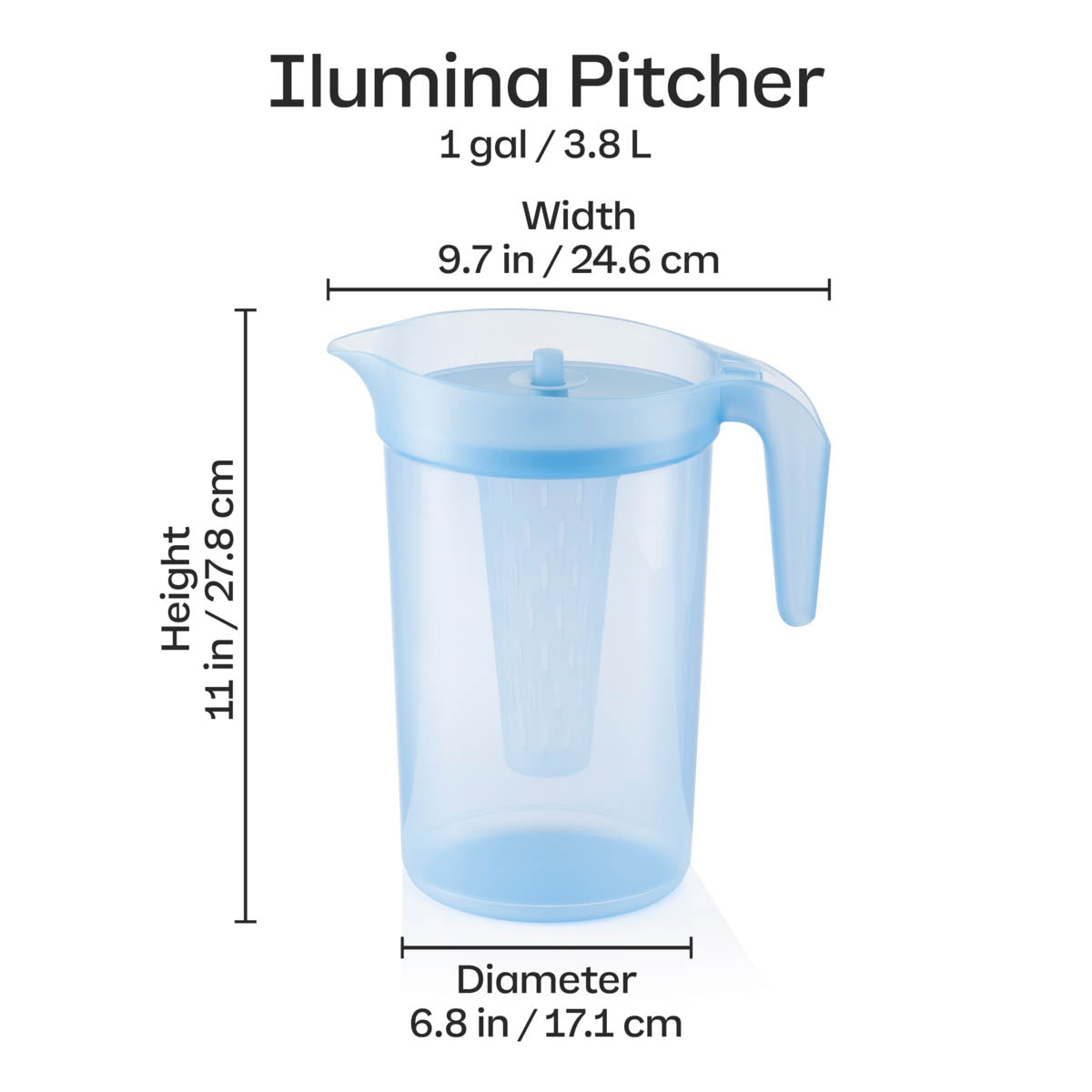 Tupperware? Ilumina 1-Gallon Pitcher with Infuser | 1 Gal / 3.8 L - Image 4